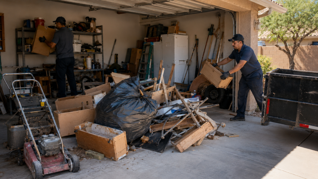 Garage junk removal and cleanout in Phoenix AZ