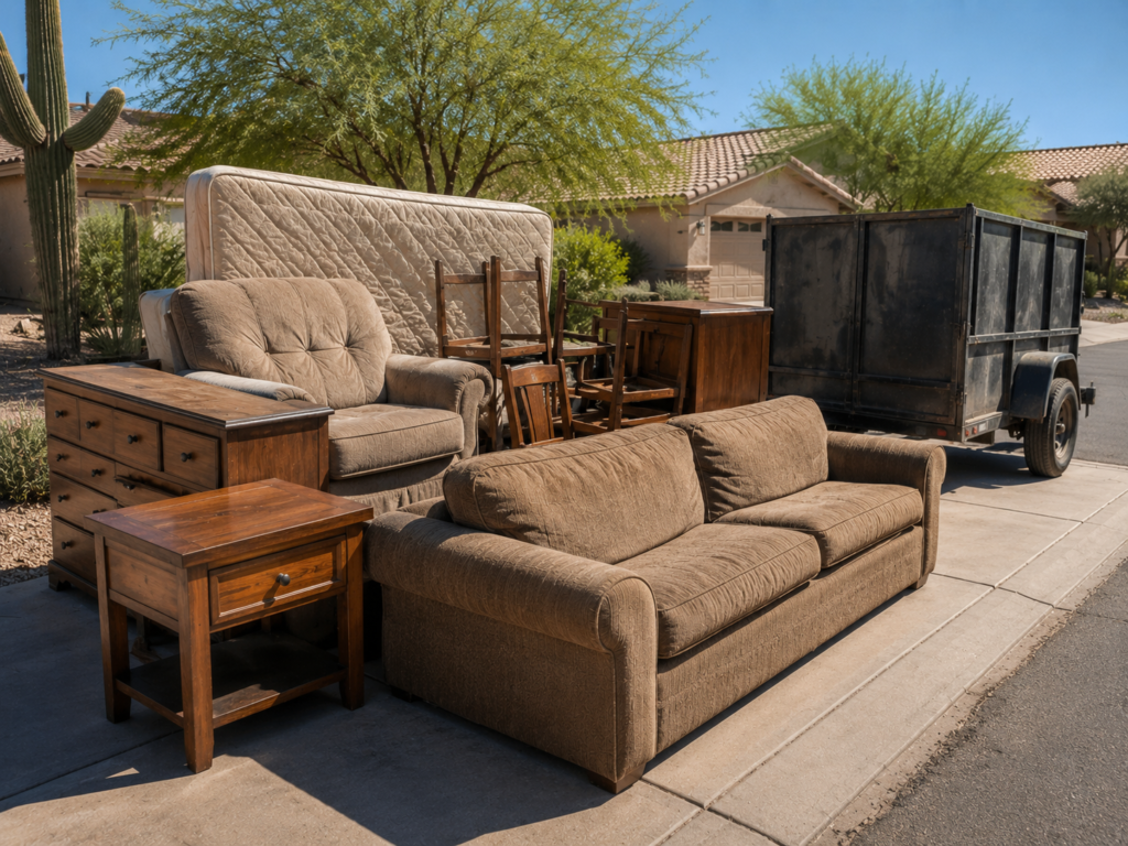 Furniture removal in Phoenix AZ for couches mattresses tables and bulky items